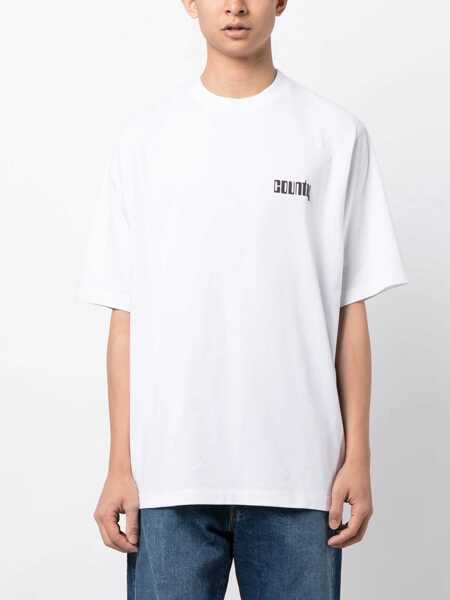 Tricouri Marcelo Burlon Printed Disco God Crew-Neck T-Shirt White Barbati (BM 15125110) 3