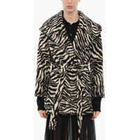 Paltoane Animal Motif Coat With Belt Femei