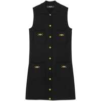 Rochii Black Mini Sleeveless Dress With Medusa Detail In Knit Woman Femei