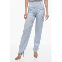 Pantaloni casual 3-Pocket Flax Blend Pants With Hidden Closure Femei