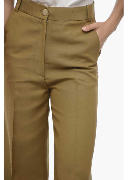 Pantaloni casual Khaite 4 Pocket Cropped Fit Wool Blend Pants Green Femei (BM 15148219) 3