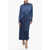 Loulou Studio Long Sleeve Satin Shirt Dress Blue