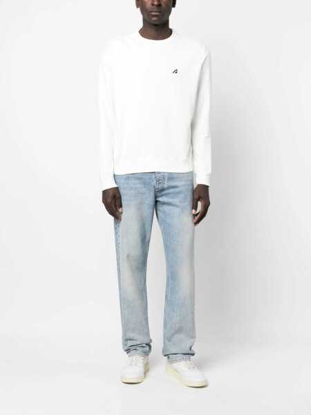 Bluze de trening AUTRY Embroidered Logo Brushed Cotton Crewneck Sweatshirt Beige Barbati (BM 15148267) 2