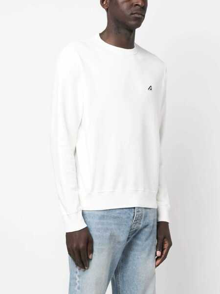 Bluze de trening AUTRY Embroidered Logo Brushed Cotton Crewneck Sweatshirt Beige Barbati (BM 15148267) 3