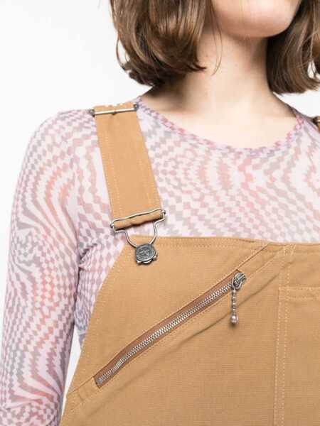 Rochii scurte A.P.C. Dungarees With Square Neckline Brown Femei (BM 15148282) 5