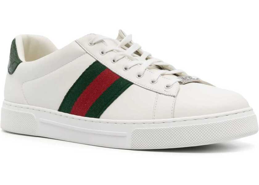 Sneakers Gucci Leather Sneakers GR.WHI/VRV/GREEN ACE Barbati (BM 15148363) 2