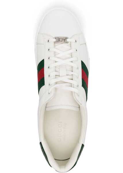 Sneakers Gucci Leather Sneakers GR.WHI/VRV/GREEN ACE Barbati (BM 15148363) 4