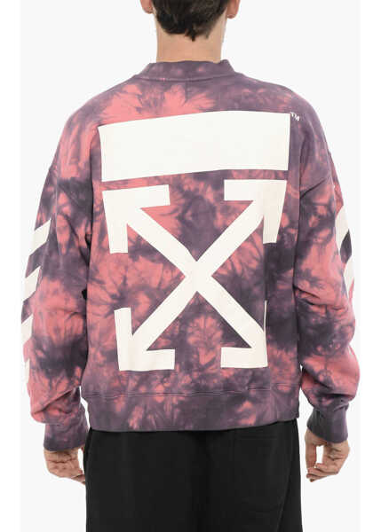 Bluze de trening Off-White Tie-Dye Effect Diag Arrow Crew-Neck Sweatshirt Pink Barbati (BM 15148429) 2