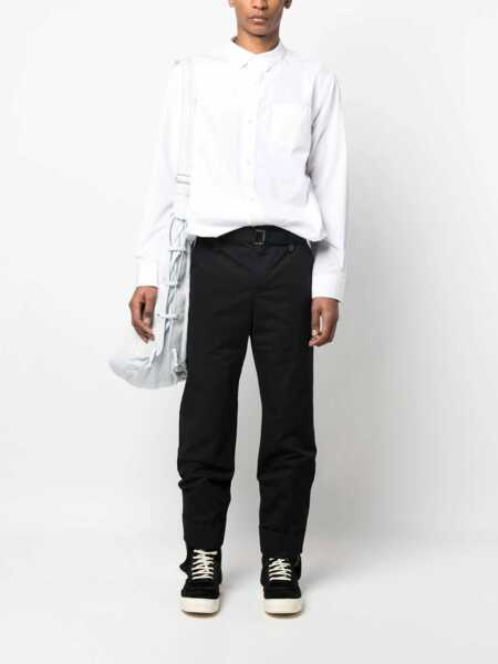 Pantaloni casual Sacai Belted Cotton Pants Black Barbati (BM 15148435) 2