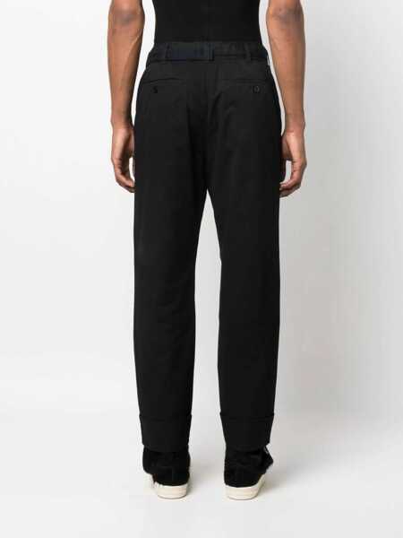 Pantaloni casual Sacai Belted Cotton Pants Black Barbati (BM 15148435) 4
