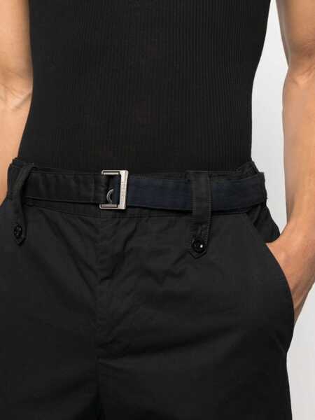 Pantaloni casual Sacai Belted Cotton Pants Black Barbati (BM 15148435) 5