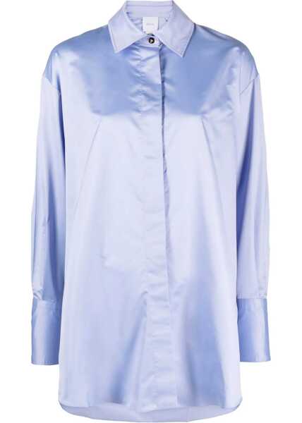Camasi casual Patou Satin Oversized Fit Shirt Light Blue Femei (BM 15148447) 1