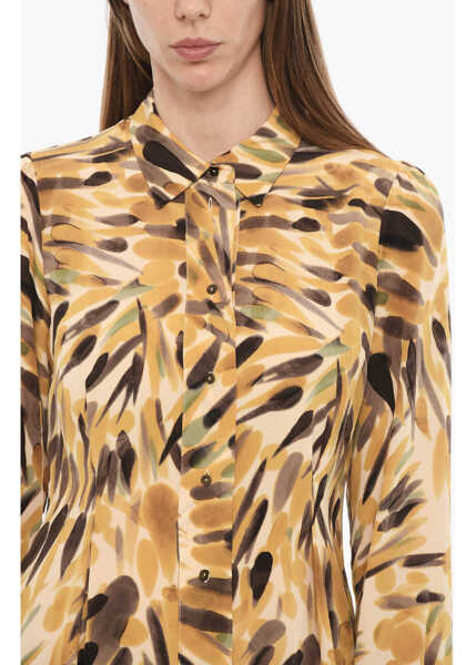 Rochii scurte MOMON Printed Silk Acanthis Shirt Dress Yellow Femei (BM 15148570) 3