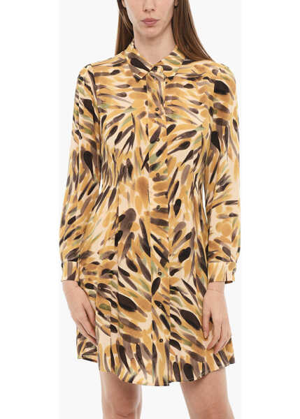 Rochii scurte MOMON Printed Silk Acanthis Shirt Dress Yellow Femei (BM 15148570) 4