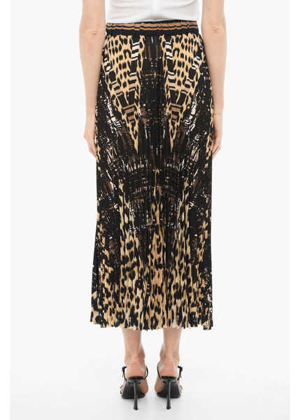 Fuste lungi PIERRE-LOUIS MASCIA Animal-Printed Pleated Maxi Skirt Brown Femei (BM 15148588) 2