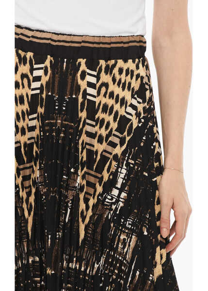 Fuste lungi PIERRE-LOUIS MASCIA Animal-Printed Pleated Maxi Skirt Brown Femei (BM 15148588) 3