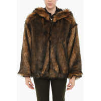 Jachete Faux Fur Jacket With Hood Femei