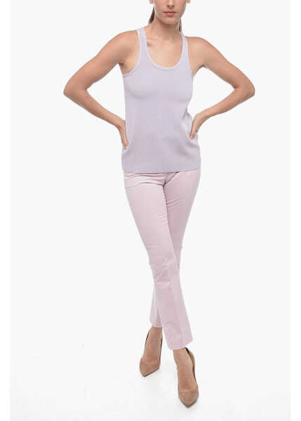 Bluze Jil Sander Stretchy Tank Top With Embossed Detail Pink Femei (BM 15148627) 4