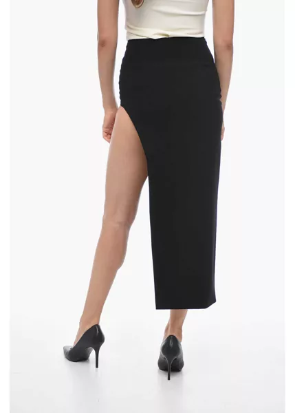 Fuste lungi MONOT Pencil Skirt With Side Maxi Skirt Black Femei (BM 15148678) 2