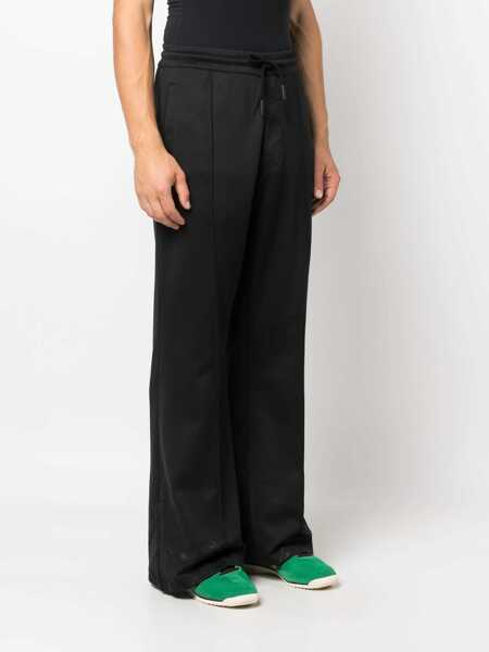Pantaloni casual Marcelo Burlon Wide Leg Track Pants With Drawstring Waist Black Barbati (BM 15148690) 3