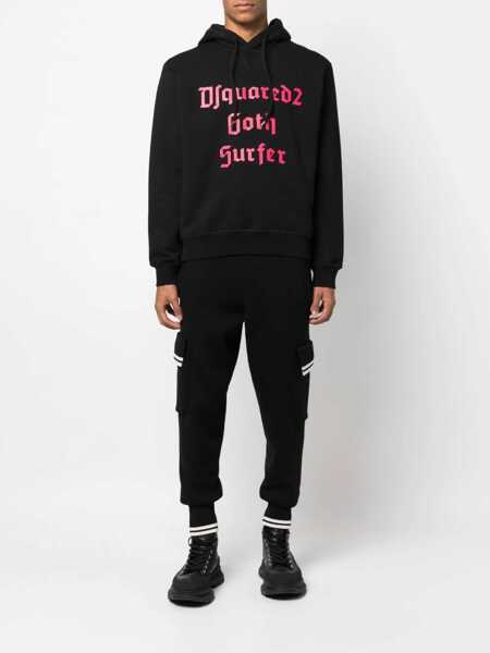 Bluze de trening DSQUARED2 Fleeced Cotton Gothsurfer Hoodie Black Barbati (BM 15148879) 2