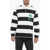 ETRO Long Sleeved Two-Tone Striped Polo Shirt Black & White