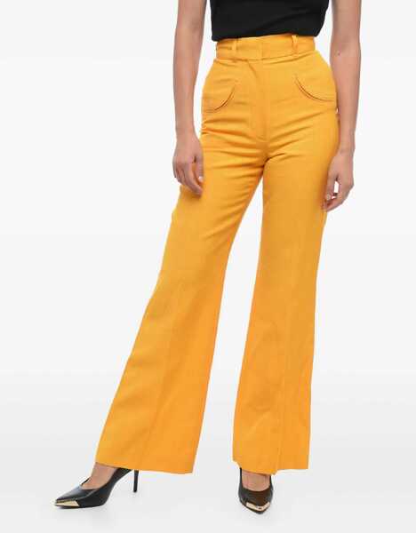 Pantaloni casual Casablanca Flared Pants With Western Pocket Yellow Femei (BM 15148891) 1