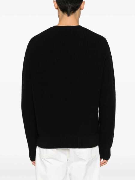 Pulovere Neil Barrett Crew Neck Stitched Bolt Cotton Blend Sweater Black Barbati (BM 15149107) 4