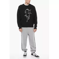 Pulovere Neil Barrett pentru Barbati - Pulovere Neil Barrett Crew Neck Stitched Bolt Cotton Blend Sweater Black Barbati (BM 15149107) - B-mall.ro