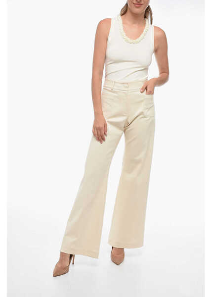 Pantaloni casual QL2 Denim Nina Wide-Leg Pants White Femei (BM 15149122) 3
