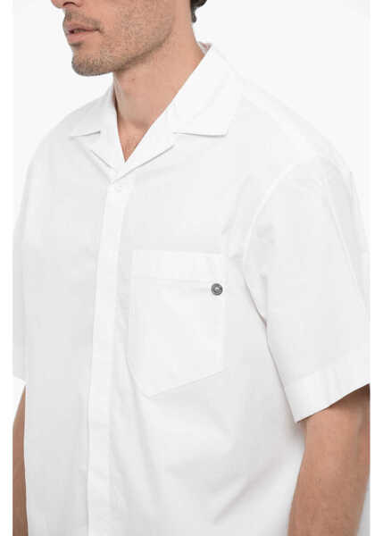Camasi casual Neil Barrett Cotton Boxy Fit Shirt With Breast-Pocket White Barbati (BM 15149284) 3
