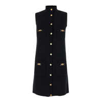 Rochii Black Mini Sleeveless Dress With Medusa Detail In Knit Woman Femei