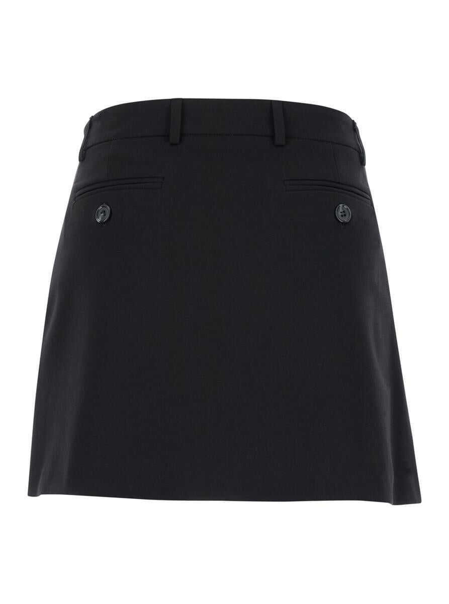 Fuste PLAIN Black Pleated Miniskirt In Fabric Woman Black Femei (BM 15151072) 2