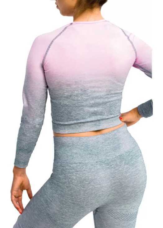 Topuri sport GymHero Ombre Rushguard Longsleeve Pink Femei (BM 15160504) 2