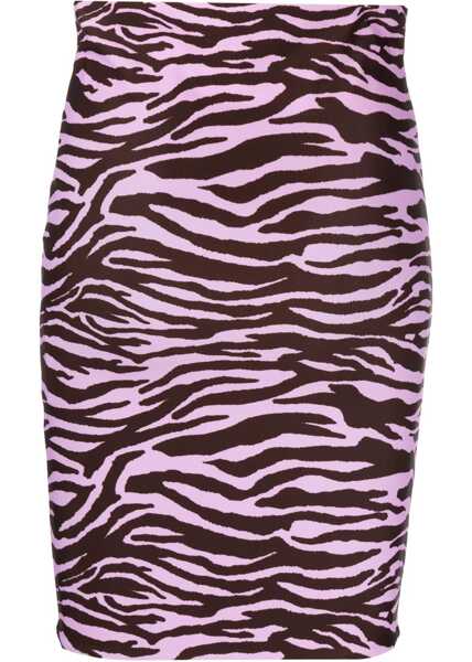 Fuste scurte THE ATTICO Animal Patterned Stretch Fabric Pencil Skirt Pink Femei (BM 15167713) 2