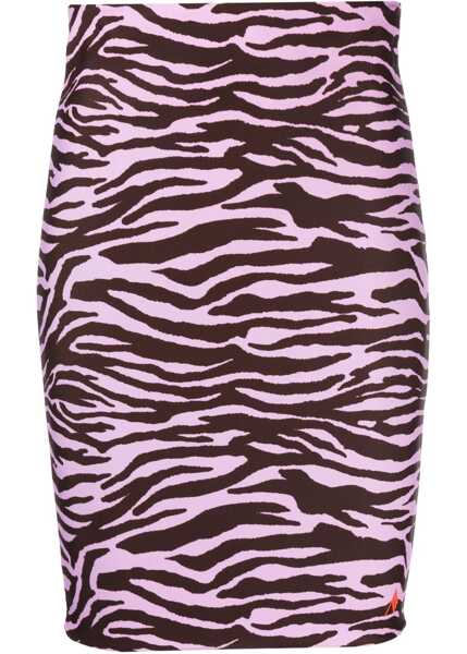 Fuste scurte THE ATTICO Animal Patterned Stretch Fabric Pencil Skirt Pink Femei (BM 15167713) 1