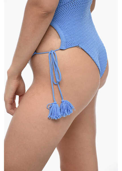 Costume de baie intregi ELOU Crochet Lin One Piece Swimsuit With Cut-Out Details Blue Femei (BM 15167722) 3