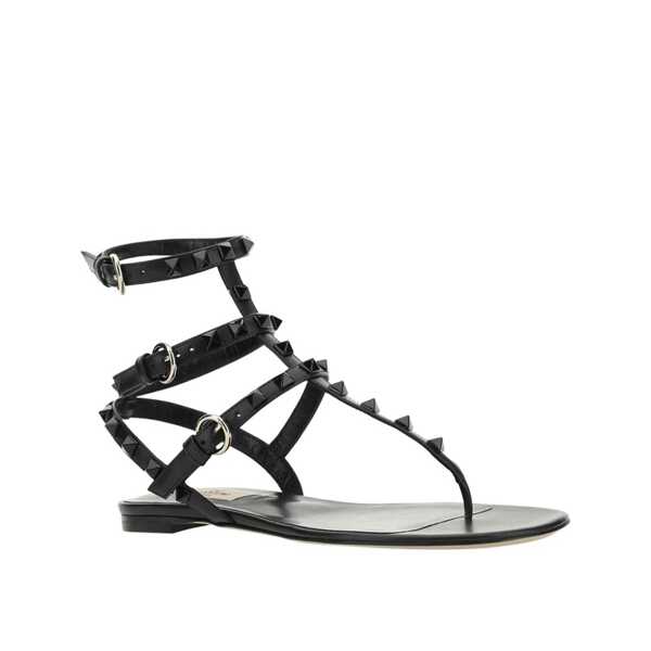 Sandale fara toc Valentino Garavani Valentino Garavani Rockstud Flip-Flop Sandlas Black Femei (BM 15168220) 2