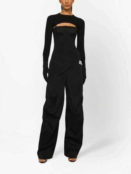 Cardigane Dolce & Gabbana Viscose Blend Crop Cardigan With Buttons Black Femei (BM 15170659) 3