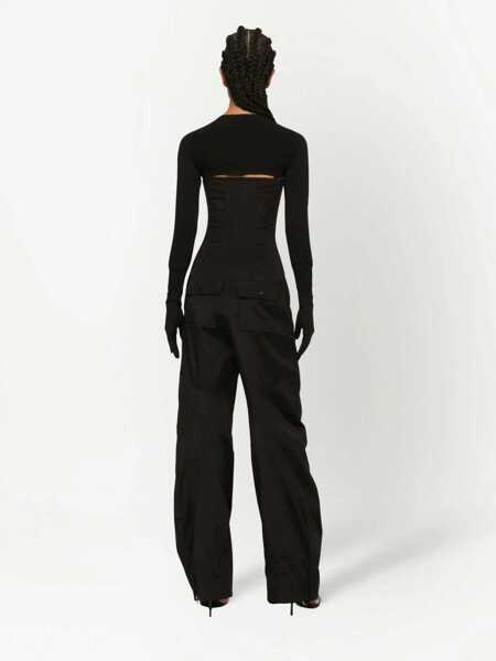 Cardigane Dolce & Gabbana Viscose Blend Crop Cardigan With Buttons Black Femei (BM 15170659) 4