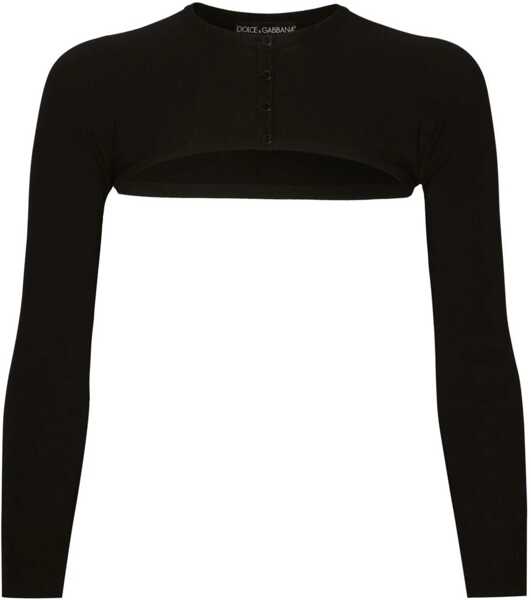 Cardigane Dolce & Gabbana Viscose Blend Crop Cardigan With Buttons Black Femei (BM 15170659) 1