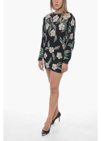 Rochii scurte ROTATE Birger Christensen All-Over Embroidered Marit Minidress With Studs Black Femei (BM 15170686) 1