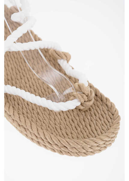 Sandale fara toc NOMADIC STATE OF MIND Rope Romano Sandals With Ankle Lace-Up Detail Beige Femei (BM 15170737) 4