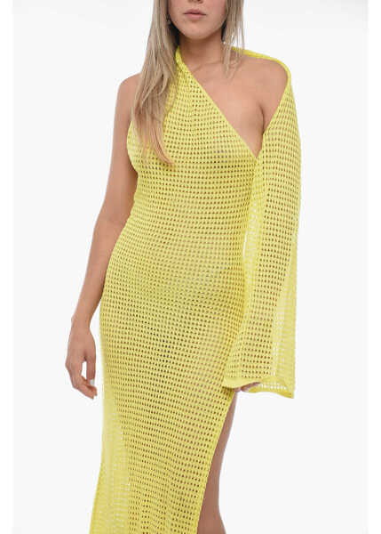 Rochii lungi ART ESSAY Naomi Crochet Dress With Tie Detail Yellow Femei (BM 15170878) 4