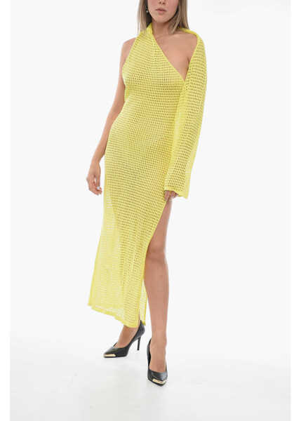 Rochii lungi ART ESSAY Naomi Crochet Dress With Tie Detail Yellow Femei (BM 15170878) 1