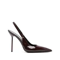 Pantofi cu toc 'Lidia' Bordeaux Slingback Mules With High Stiletto Heel And Elastic Ankle Strap In Leather Woman Femei