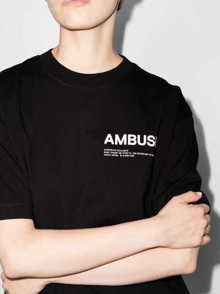 Tricouri AMBUSH Solid Color Crew-Neck T-Shirt With Contrasting Logo Black Femei (BM 15184021) 4
