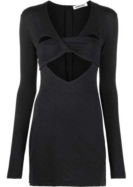 Rochii scurte AMBUSH Long Sleeved Mini Dress With Cut-Out Details Black Femei (BM 15184042) 1