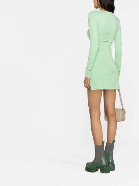 Rochii scurte AMBUSH Long Sleeved Mini Dress With Cut-Out Details Green Femei (BM 15184045) 3