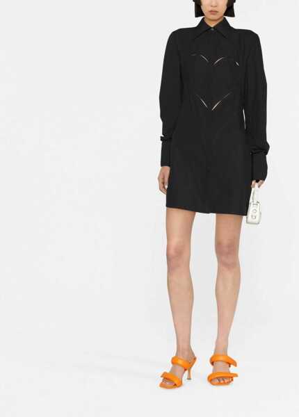 Rochii scurte AMBUSH Solid Color Shirt Dress With Cut-Out Details Black Femei (BM 15184048) 2